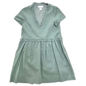 Lost in Lunar Linen & Cotton, Short Sleeved, Sage Green Dress - Size XS